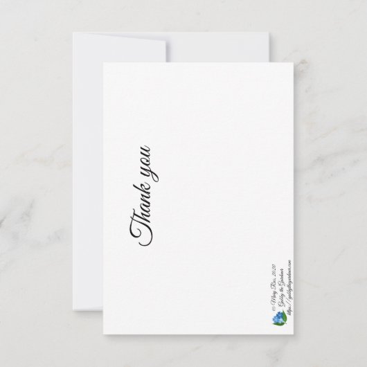 Dank u wel met rode papaver bedankkaart (Achterkant)