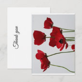 Dank u wel met rode papaver bedankkaart (Voorkant / Achterkant)