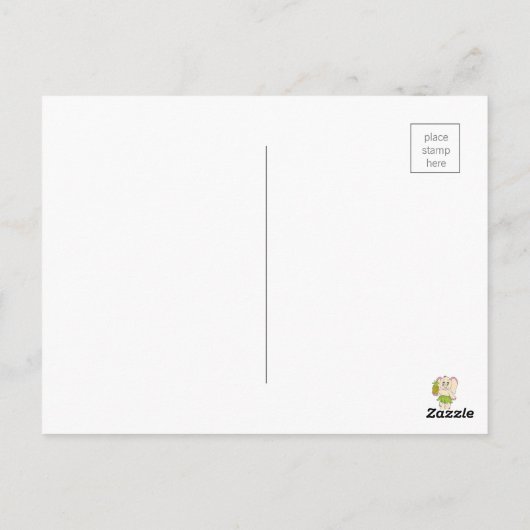 Dank u wel Mint Floral Pinapple en Elephant Briefkaart (Achterkant)