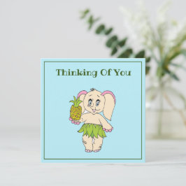 Dank u wel Mint Floral Pinapple en Elephant Notitiekaartje