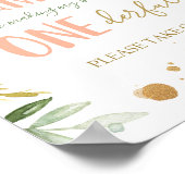 Dank u wel Miss Onederful Floral Birthday Sign Poster (Hoek)