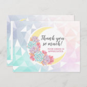 Dank u wel Mon en Succulent Pastel Mystic Boho Chi Briefkaart (Voorkant / Achterkant)