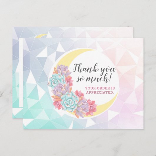 Dank u wel Mon en Succulent Pastel Mystic Boho Chi Briefkaart (Voorkant / Achterkant)