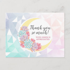 Dank u wel Mon en Succulent Pastel Mystic Boho Chi Briefkaart