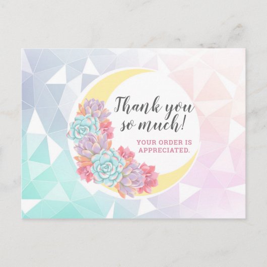 Dank u wel Mon en Succulent Pastel Mystic Boho Chi Briefkaart (Voorkant)