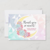 Dank u wel Moon en Succulent Pastel Mystic Boho Ka Kaart (Voorkant)