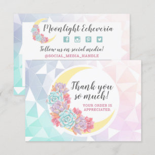 Dank u wel Moon en Succulent Pastel Mystic Boho Ka Kaart