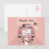 Dank u wel, net Briefkaart voor huwelijkshuwelijk (Voorkant / Achterkant)