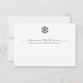 Dank u wel Notelets voor stijlvolle zwarte & witte Bedankkaart (Achterkant)