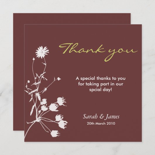 Dank u wel notitiekaartje (Voorkant / Achterkant)