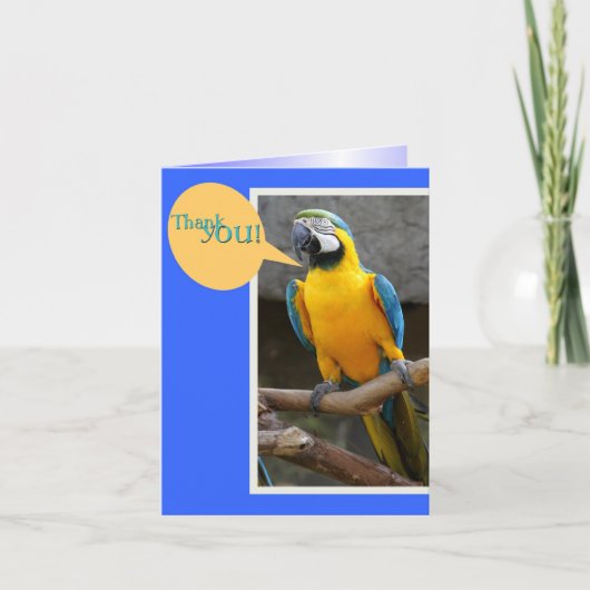 Dank u wel, opmerking van Parrot Bedankkaart (Voorkant)