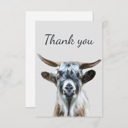Dank u wel, oud Boerderij van geiten Bedankkaart (Voorkant / Achterkant)