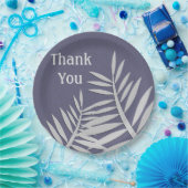 Dank u wel Paarse Leaf Silhouette Papieren Bordje (Feest)