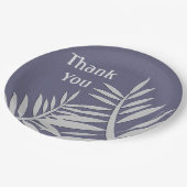 Dank u wel Paarse Leaf Silhouette Papieren Bordje (Gekanteld)