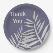 Dank u wel Paarse Leaf Silhouette Papieren Bordje (Voorkant)