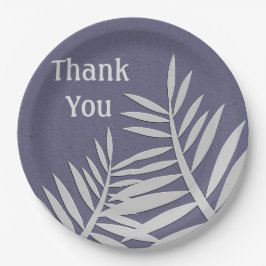 Dank u wel Paarse Leaf Silhouette Papieren Bordje