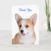 Dank u wel Pembroke Welsh Corgi Wenskaart Bedankkaart (Voorkant)
