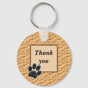 Dank u wel, Pet Sitter Paw Print Light Brown Sleutelhanger