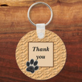 Dank u wel, Pet Sitter Paw Print Light Brown Sleutelhanger (Voorkant)