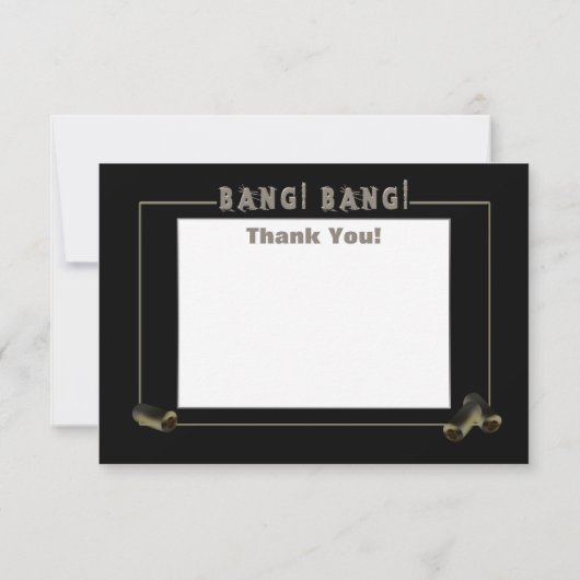 Dank u wel Pewter Pistool Barrel Kaart (Achterkant)