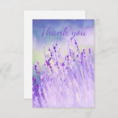 Dank u wel, prachtig gebied van lavenderbloemen bedankkaart (Voorkant / Achterkant)
