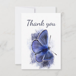 Dank u wel, prachtige blauwe vlinder bedankkaart