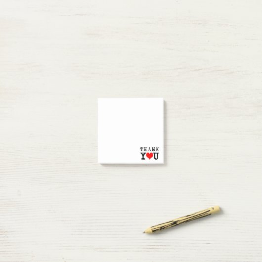 Dank u wel, Red Heart Post-it® Notes (Op bureau)