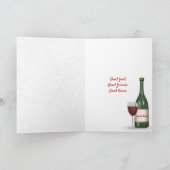 Dank u wel, rode wijn bedankkaart (Binnen)