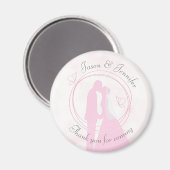 Dank u wel Romantic Dreamweaver Pink Wedding Curve Magneet (Voorkant / Achterkant)