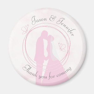 Dank u wel Romantic Dreamweaver Pink Wedding Curve Magneet