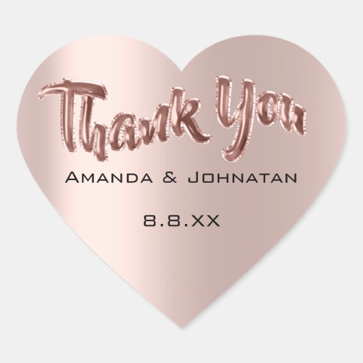 Dank u wel, Roos van de Balloons Vertrouwdag Hart Sticker (Voorkant)