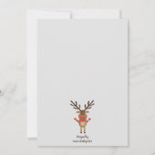 Dank u wel Rudolph Red Nosed Reindeer Stocking Bedankkaart (Achterkant)