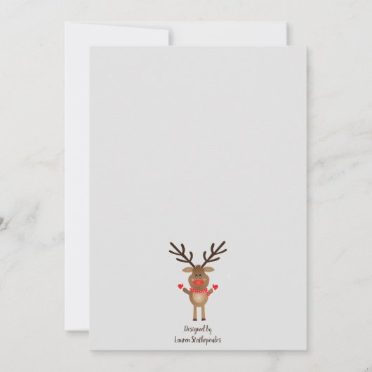 Dank u wel Rudolph Red Nosed Reindeer Stocking Bedankkaart (Achterkant)