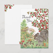 Dank u wel Rustic Squirrel Natuur Woodland Animal Bedankkaart (Voorkant / Achterkant)