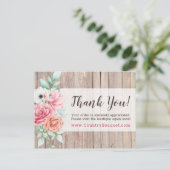 Dank u wel Rustic Wood Country Farmhouse Rozen Briefkaart (Staand voorkant)