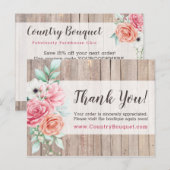 Dank u wel Rustic Wood Country Farmhouse Rozen Briefkaart (Voorkant / Achterkant)