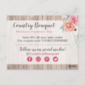 Dank u wel Rustic Wood Country Farmhouse Rozen Briefkaart (Achterkant)