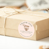 Dank u wel Rustic Woodgrain Bakery Stand Mixer Cla Ronde Sticker