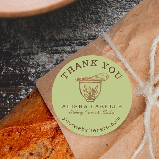 Dank u wel Rustic Woodgrain Bakery Stand Mixer Ronde Sticker