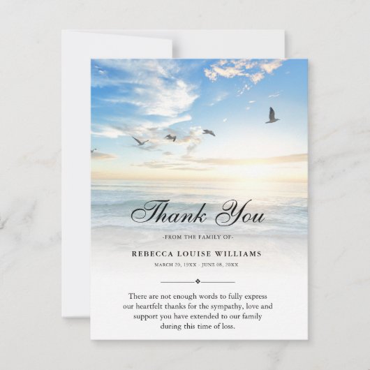 Dank u wel Schraeffoto van Beach Ocean Sympathie G Bedankkaart (Voorkant)