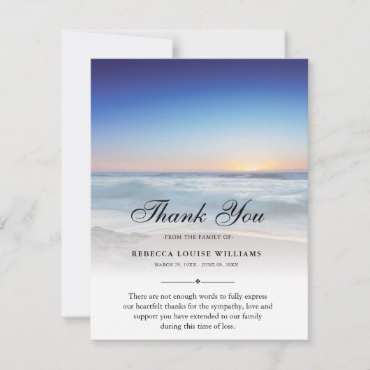 Dank u wel Schraeffoto van Beach Ocean Sympathie G Bedankkaart (Voorkant)