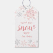 Dank u wel SNEE Much Winter ONEderland roze zilver Cadeaulabel (Voorkant)