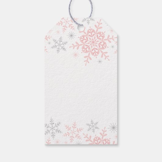 Dank u wel SNEE Much Winter ONEderland roze zilver Cadeaulabel (Achterkant)