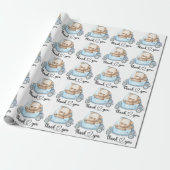 Dank u wel Teddy Bear Baby shower Collectie Wrappi Cadeaupapier (Uitgerold)