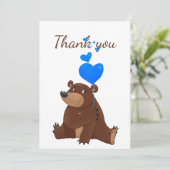 Dank u wel Teddy Bear Balloons Cartoon Fun Animal Bedankkaart (Staand voorkant)