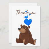 Dank u wel Teddy Bear Balloons Cartoon Fun Animal Bedankkaart (Voorkant / Achterkant)