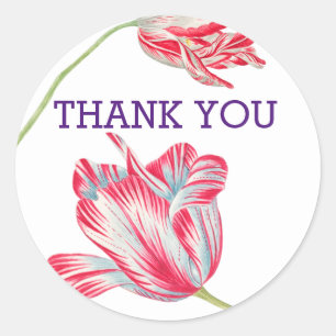 Dank u wel Tulps Round Stickers