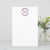 Dank u wel Typografie Chic Paars Leaf Wreath (Staand voorkant)