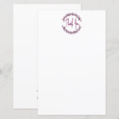 Dank u wel Typografie Chic Paars Leaf Wreath (Voorkant / Achterkant)