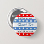 Dank u wel uw troepen ronde button 5,7 cm (Voorkant /achterkant)